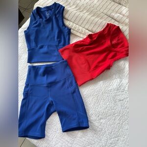 Move Theology Women's Activewear Set And Extra Red Top